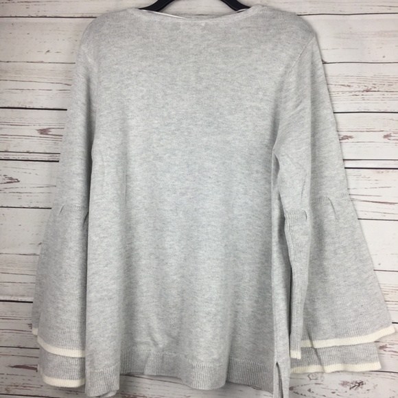 Style Co Light Grey Ruffled-Sleeve Sweater - Picture 2 of 5